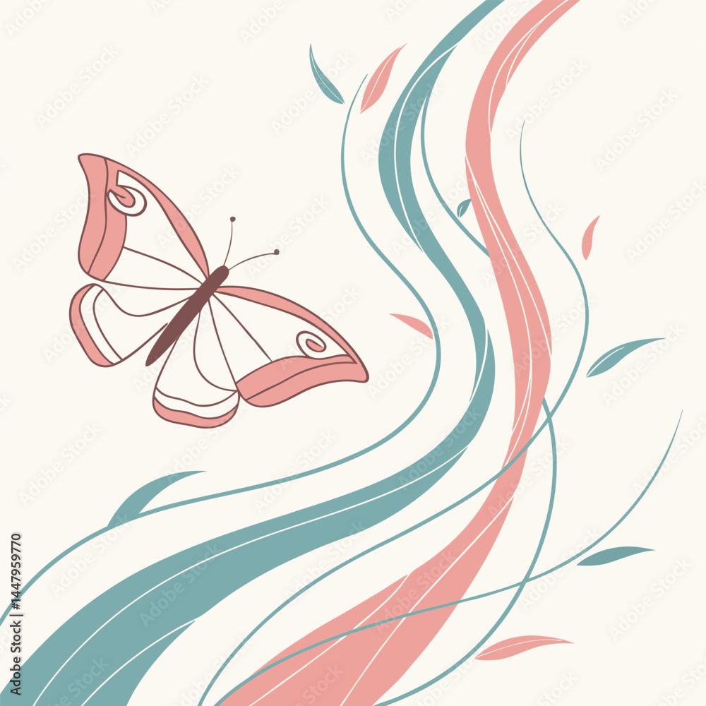 Obraz premium Minimalist Pastel Fluid Shapes