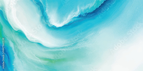 Watercolor wash blending sea and sky elements in delicate blue and green tones. Abstract nature-inspired texture for calm, airy designs.
