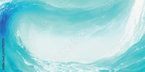 A peaceful abstract ocean painting in aqua, blue, and green watercolor tones. Great for wallpapers, branding, and digital design work.
