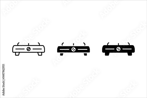 Stove oven icon, vector gas stove. Kitchen cooking appliance. Vector illustration.