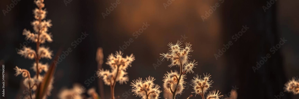 Obraz premium Golden Hour Wildflowers: A Serene, Natural Panorama