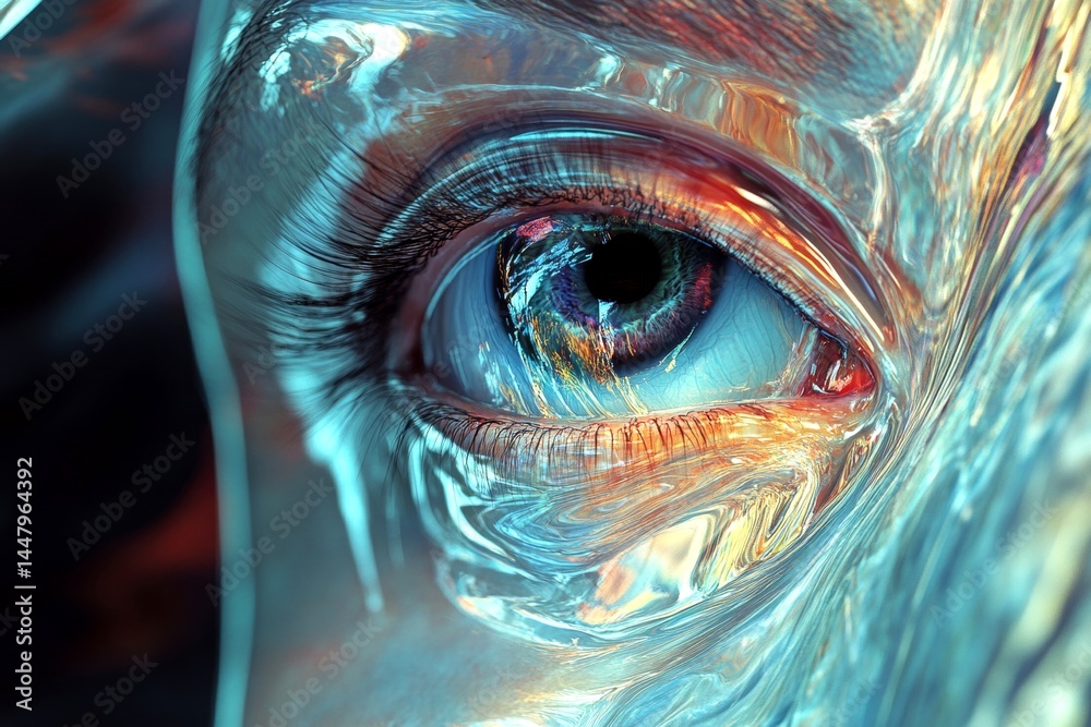 Psychological illusion. Hallucination - due to psychedelic therapy: abstract image of health condition. Surreal concept. Metaphorical psychedelic therapy awareness of a mental illusion.