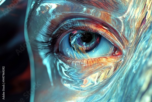 Obraz na płótnie Psychological illusion. Hallucination - due to psychedelic therapy: abstract image of health condition. Surreal concept. Metaphorical psychedelic therapy awareness of a mental illusion. w salonie