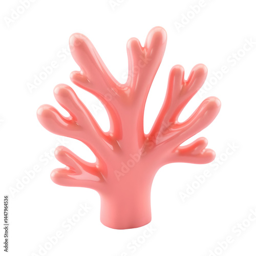 Pink coral  on white background
