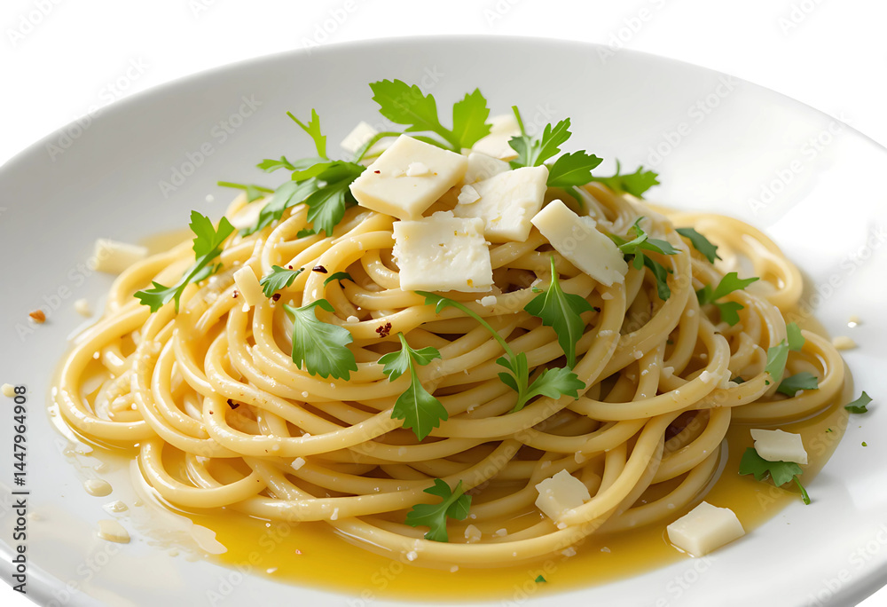 A photorealistic 3D render of spaghetti with roasted garlic olive oil, fresh arugula, and shaved Asiago cheese, with a transparent background. A photorealistic 3D render of spaghetti with roasted garlic olive oil, fresh arugula, and shaved Asiago cheese, with a transparent background.