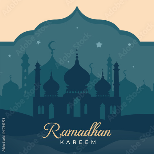 Illustration of Salam Ramadhan Card Kareem Vector.