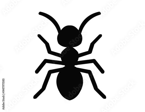  Black Silhouette of an Ant