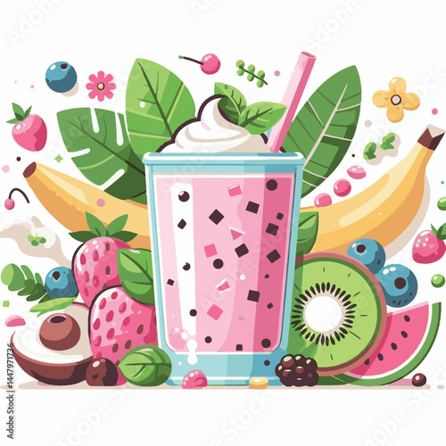 yogurt, fruit, smoothie, fresh, diet, healthy, food, dessert, summer, breakfast, sweet, milk, delicious, milkshake, glass, organic, drink, shake, strawberry, background, cocktail, beverage, berry, dai
