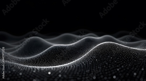 Dynamic 3D wave pattern, ideal for modern designs, technology backgrounds, and creative projects. Its fluid, abstract form adds a futuristic touch.