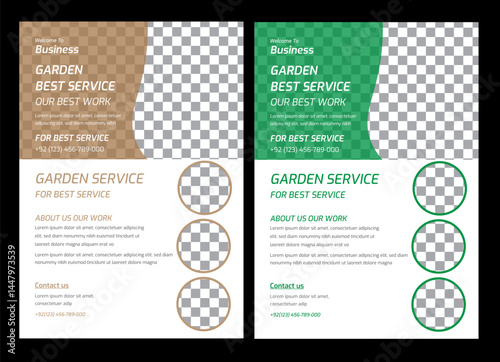 Garden Flyer size is A4 lawn & garden flyer design template landscaping services Tree and gardening service poster leaflet design. lawnmower flyer. Lawn care social media post promotion template desig