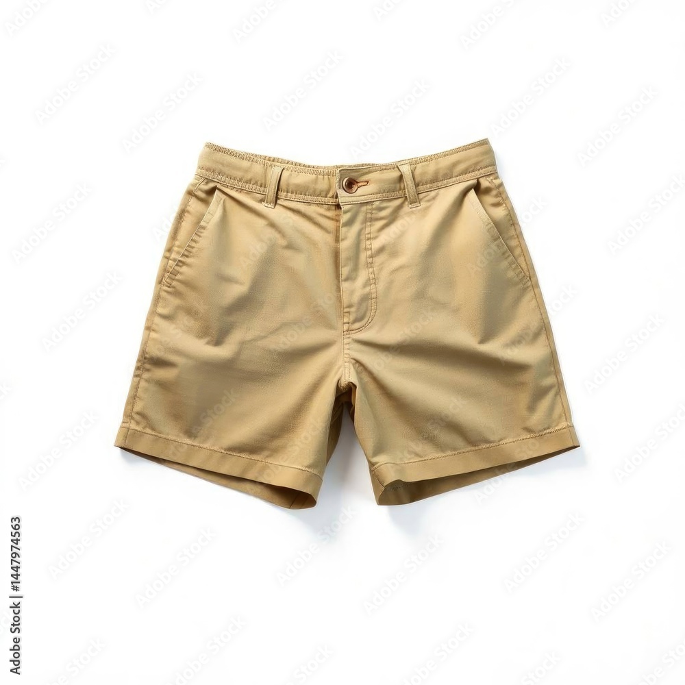 Tan Chino Shorts: A Minimalist Product Shot Tan Chino Shorts: A Minimalist Product Shot