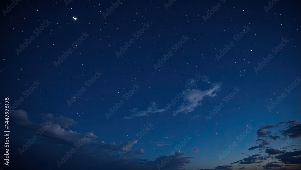 Naklejka premium blue sky with stars and clouds