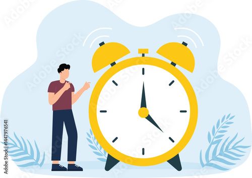 Businessman managing work and life time, Planning or schedule management, Task management on time concept,
