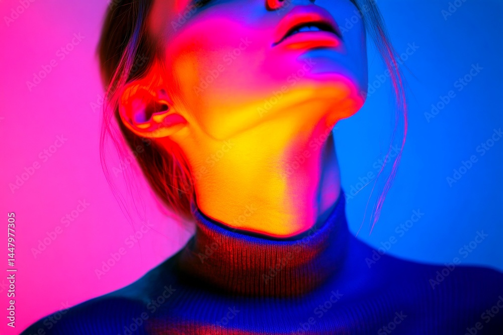 Pain and discomfort. Metaphorical neck pain emotions of a ailment and suffering. Desperate situation. Pain of disorder - neck pain: abstract image of physical state. Emotional suffering.