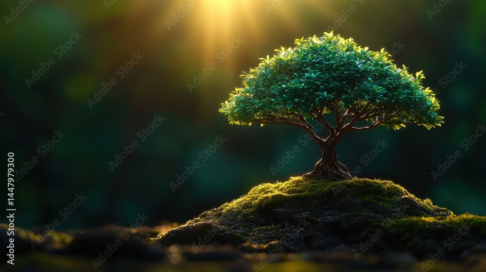 Digital illustration of a tree representing climate action and environmental laws Digital illustration of a tree representing climate action and environmental laws