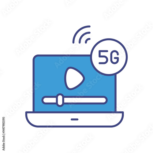 5G Streaming Icon vector stock illustration