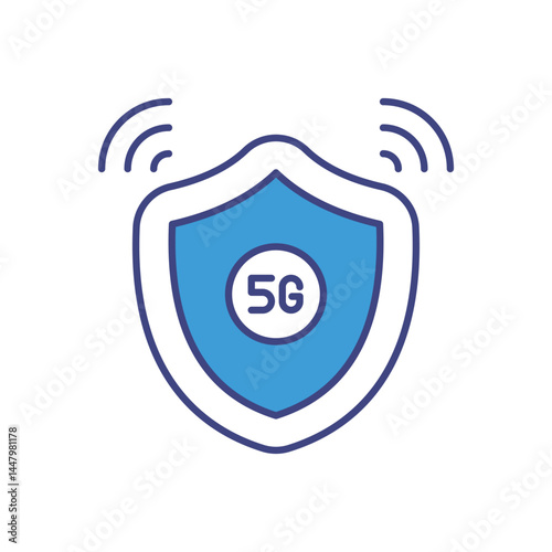 5G Network Security Icon vector stock illustration