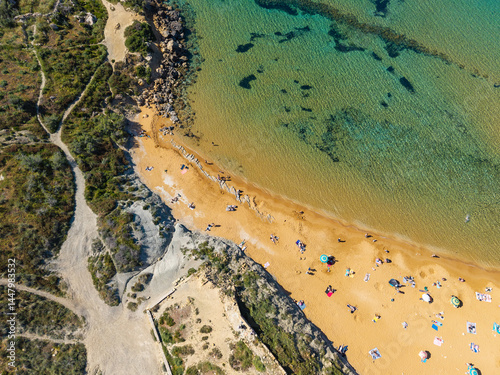 Ramla beach Gozo drone photo