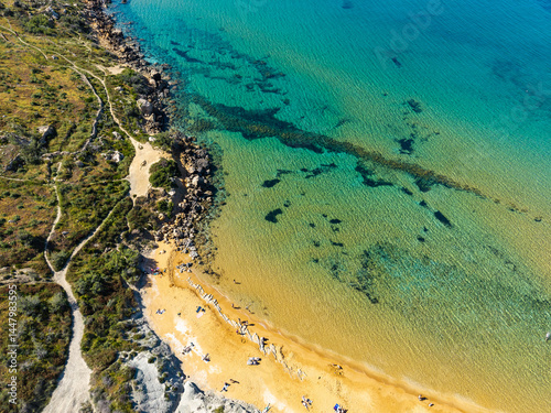Ramla beach Gozo drone photo