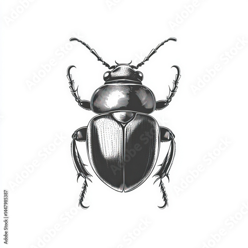 beetle silhouette , black a...