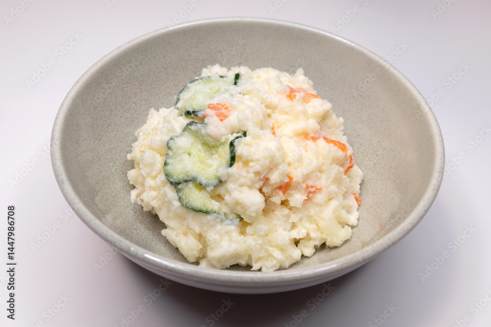 Japanese potato salad with cucumber and carrot Japanese potato salad with cucumber and carrot
