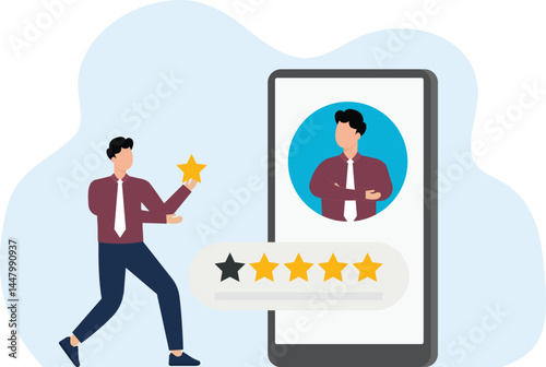 Various Online Survey and Rating, Feedback or review rating concept,
