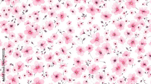Floral seamless pattern, watercolor flowers
