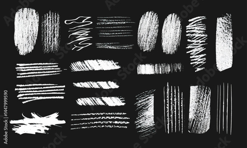 Wallpaper Mural Chalk doodle set. Pencil scribble texture collection, white vector set Torontodigital.ca