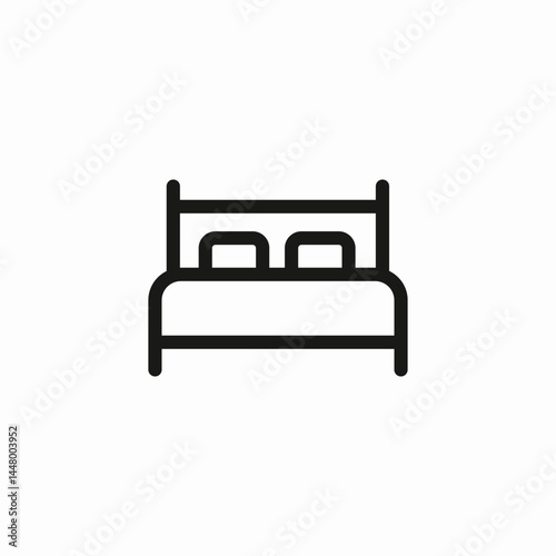 double bed icon sign vector