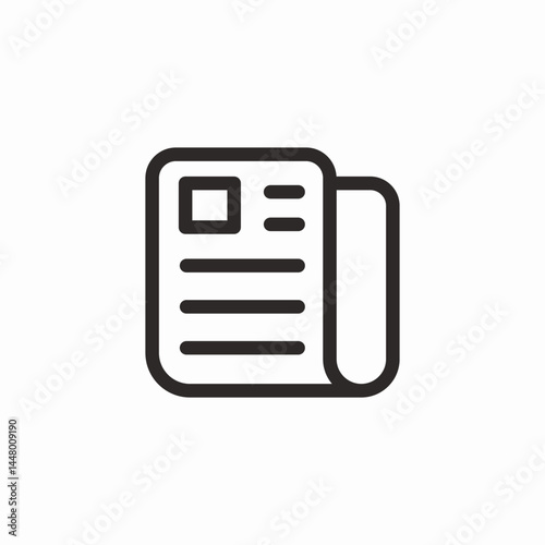 rolled newspaper icon sign vector