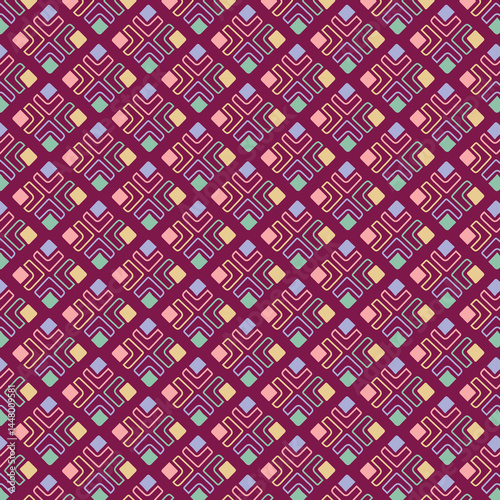 pastel color tribal vector seamless pattern with doodle elements. aztec fancy abstract geometric art print. ethnic hipster background. hand drawn. Wallpaper, cloth design, fabric, tissue, textile