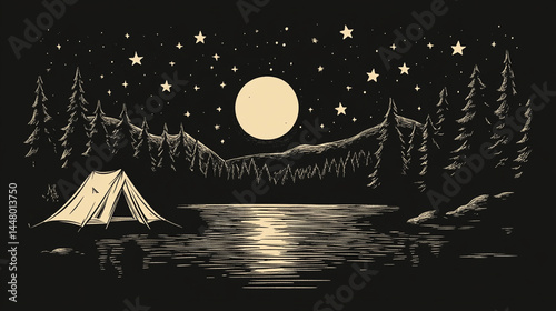  Lakeside Camping Under the Stars