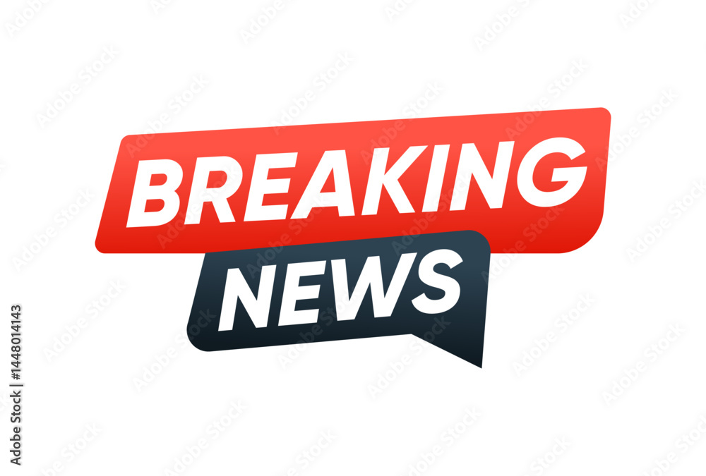 Breaking News Banner Label Vector Design Breaking News Banner Label Vector Design