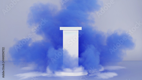 A mysterious pedestal emitting blue smoke, perfect for mystical or magical settings