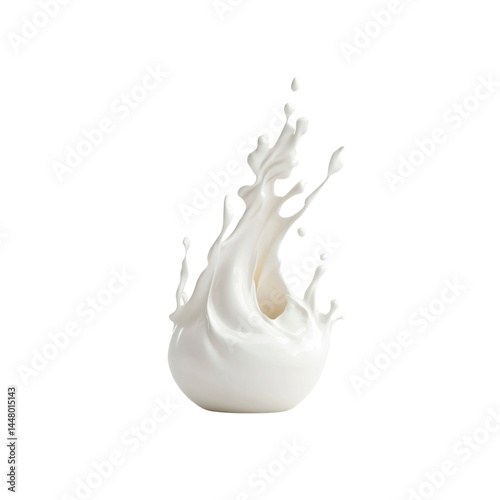 Dynamic Milk Splash Creamy White Liquid in Motion