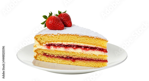 Delicious Strawberry Layer Cake Slice transparent png photo