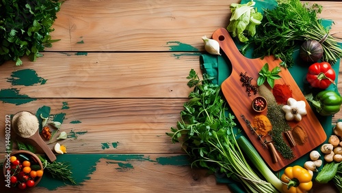 Healthy organic vegetables. food background. top view stock photo
