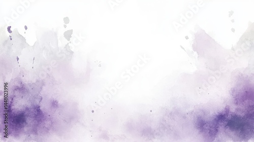 Soft lavender watercolor wash on clean white background