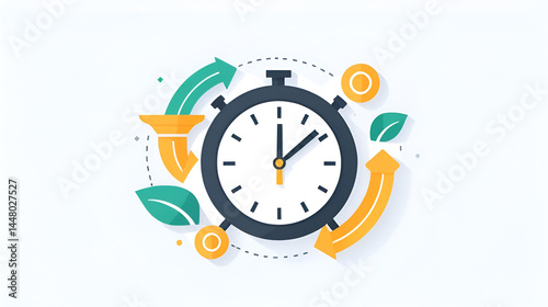 A flat design icon of insurance maturity time