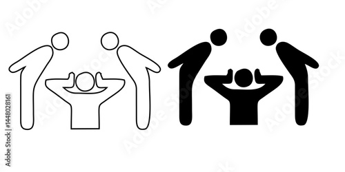 Domestic Violence Thin simple Line Icons