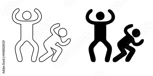 Domestic Violence Thin simple Line Icons