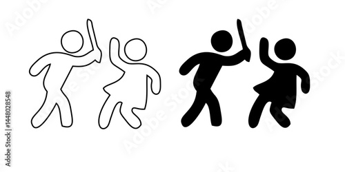 Domestic Violence Thin simple Line Icons
