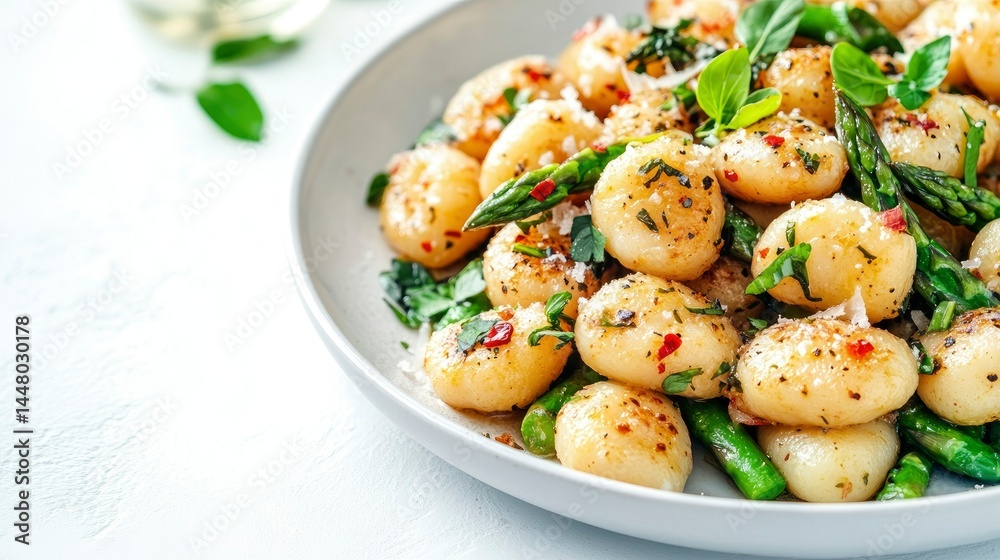 Delicious Potato Gnocchi with Asparagus and Basil Delicious Potato Gnocchi with Asparagus and Basil
