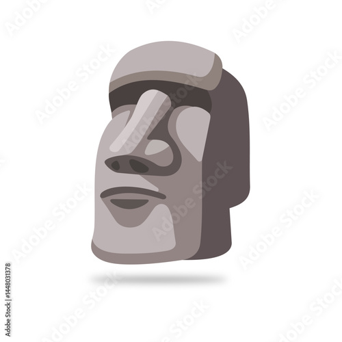 Moai vector flat icon. Isolated Moai statue emoji illustration