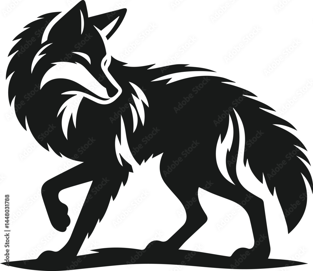 Obraz premium Coyote animal vector silhouette
