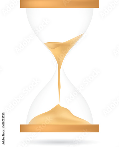 Isometric hourglass countdown. Illustrator vector illustration for hourglass, Time Management and Planning concept.