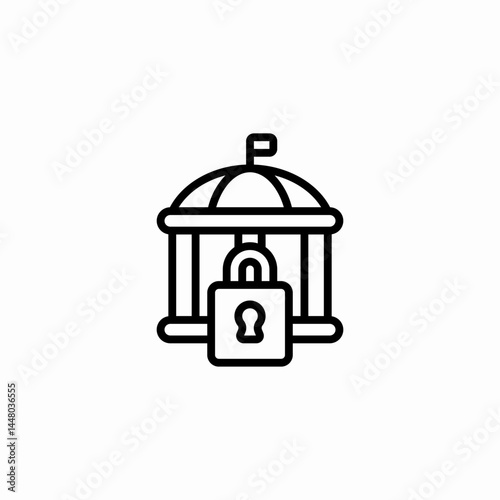 government lock security icon sign vector