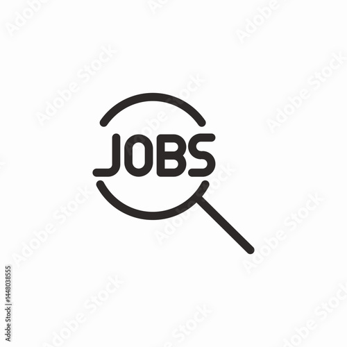 magnify jobs icon sign vector
