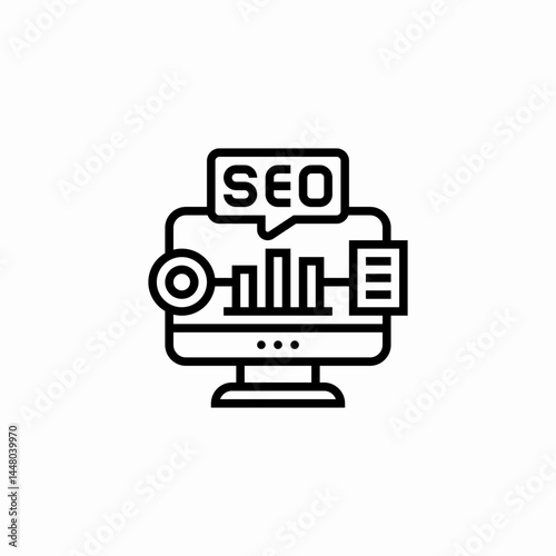 seo analytics optimization icon sign vector