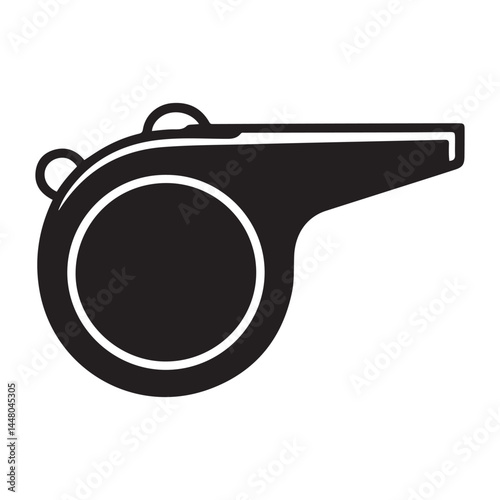 whistle icon illustration design art Vector Black silhouettes. with white background